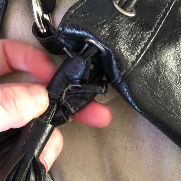 Black Studded Cross Body Giannini Bag - Picture 7 of 11